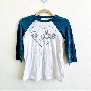 Girls Hobie Heart Tee with Cropped Sleeves